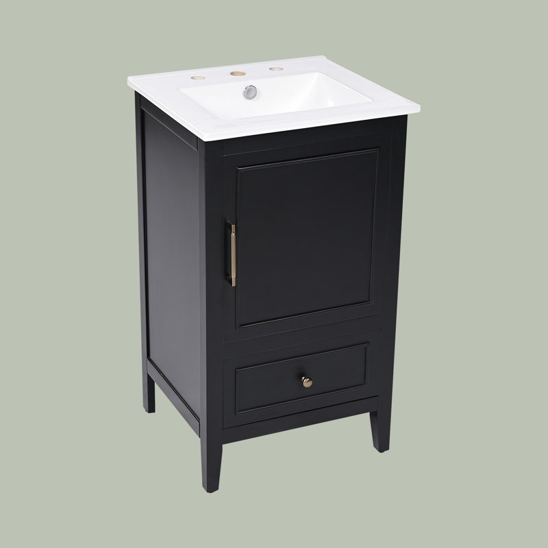 Meuble-lavabo de salle de bain 20 "avec lavabo, Noir
