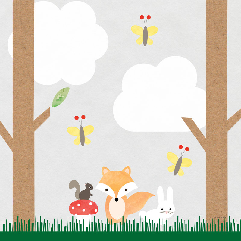 Woodland Animals II by Ann Kelle - Wrapped Canvas Print, 30cm H x 30cm W