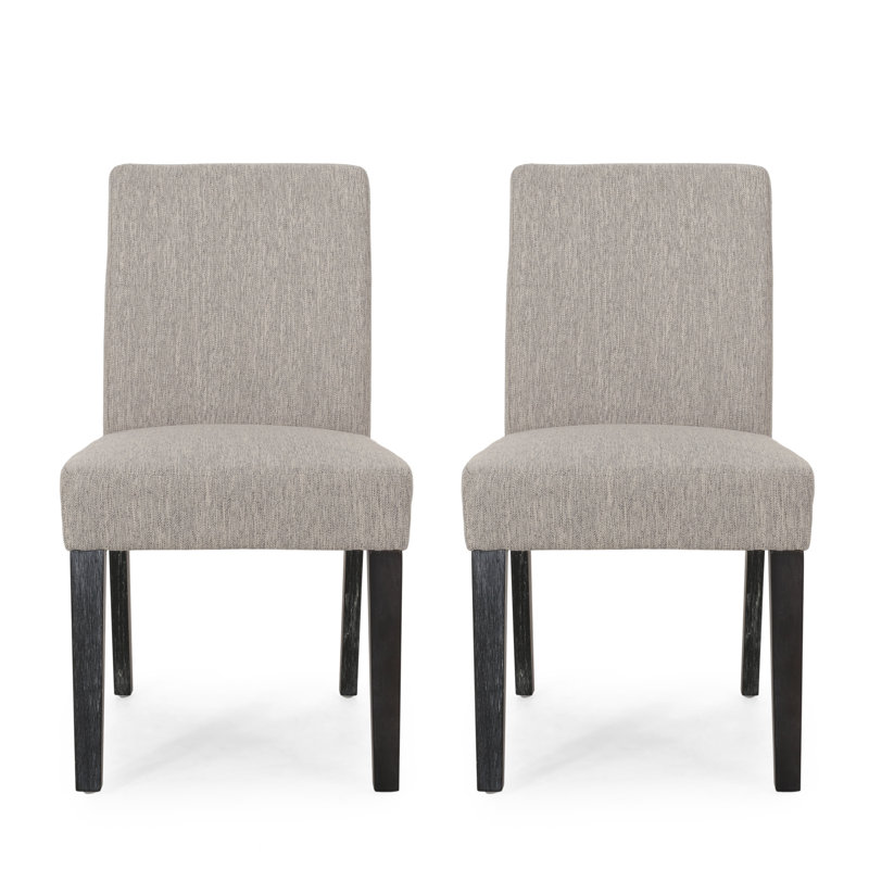 Chaises de salle à manger rembourrées Lira, Tissu gris pâle, Gris