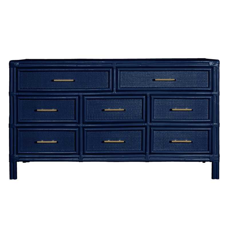 Aruba 8 - Drawer Dresser, Navy Blue/Black