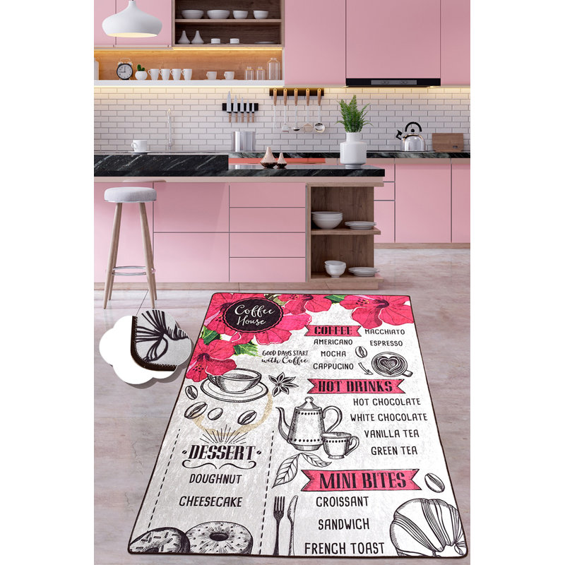 Premium Machine Washable Area Rug, 5.0 x 7.5 Feet, 100% Polyester, 0.4 in Pile Height | Antibacterial, Non-Slip Underside, Easy Care | Soft & Durable for Living Room, Bedroom, & Dining Areas, Elegant Design
