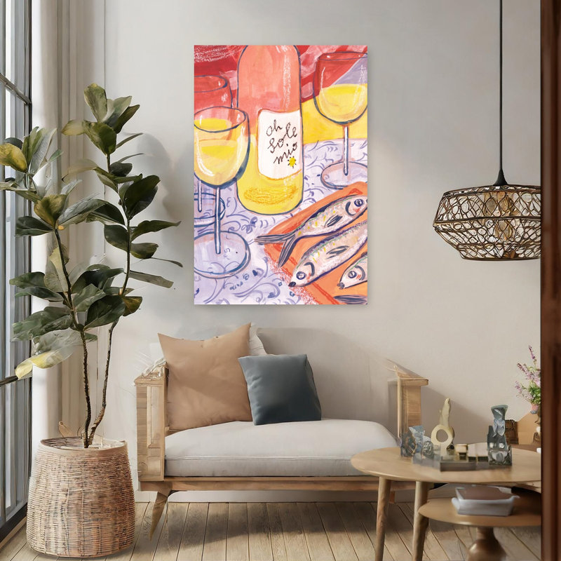 Reproduction d'art méditerranéen contemporain méditerranéen, 48" H x 32" W