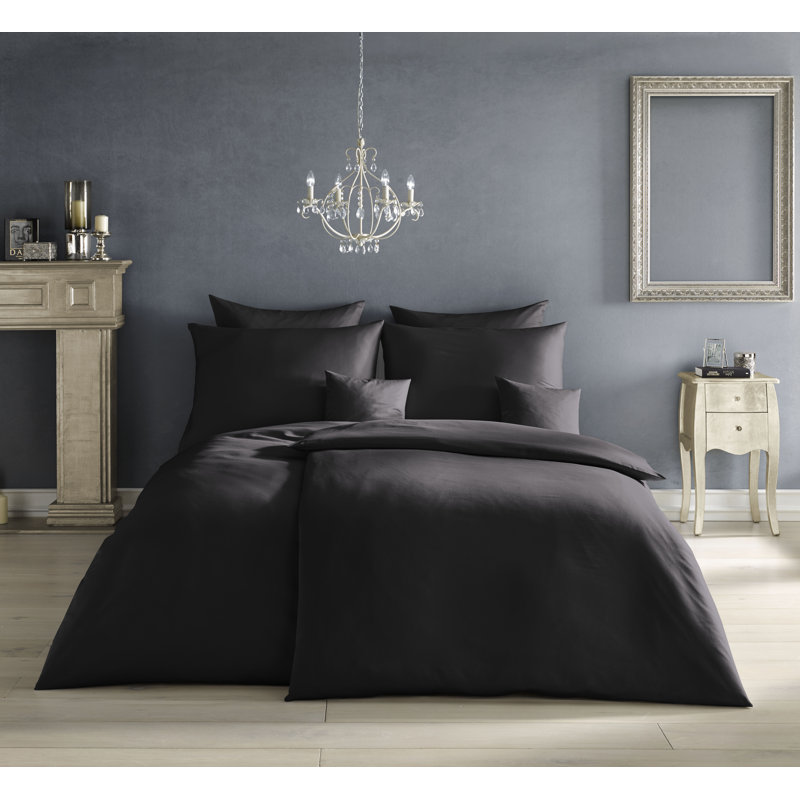 Jersey Bettwäsche Interlock-Colours 100% Baumwolle, Single - 1 Pillowcase (80 x 80 cm), Black