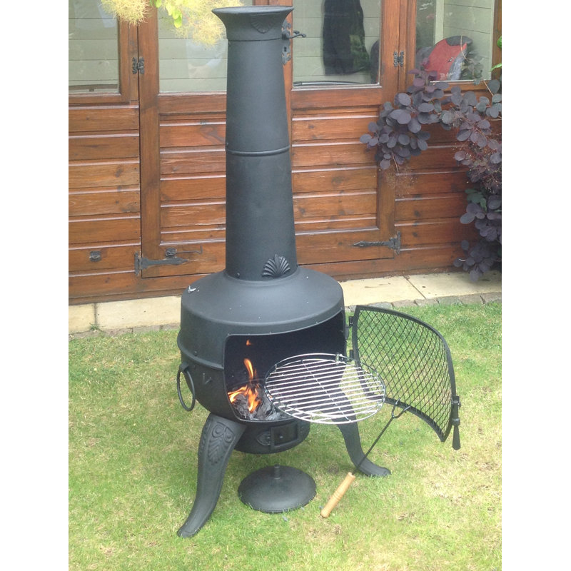 Tia Column Steel Chimnea, Black