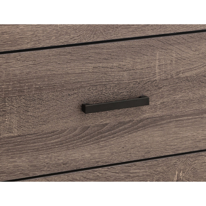 Eastern King Oak Panel Bed With Hidden Storage Compartments, Natural Wood Grain, Build Quality Slatted Headboard And Practical Drawers, No Box Spring Needed Setup