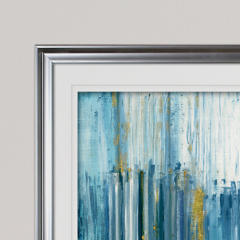 « saturnia », reproduction de peinture à l’acrylique encadrée, Argent, H 24 po x l 32 po x P 1,5 po