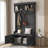 4-in-1 Entryway Hall Tree – White Coat Rack with Double Hooks, Shoe Storage Bench & Display Shelves for Hallway, Mudroom or Living Room-2145129506