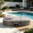 Outdoor Patio Round Daybed With Adjustable Backrests And Foldable Cup Trays For Relaxing Lounging-1223392018