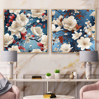Ficoide - Ensemble de 2 collages floraux carrés