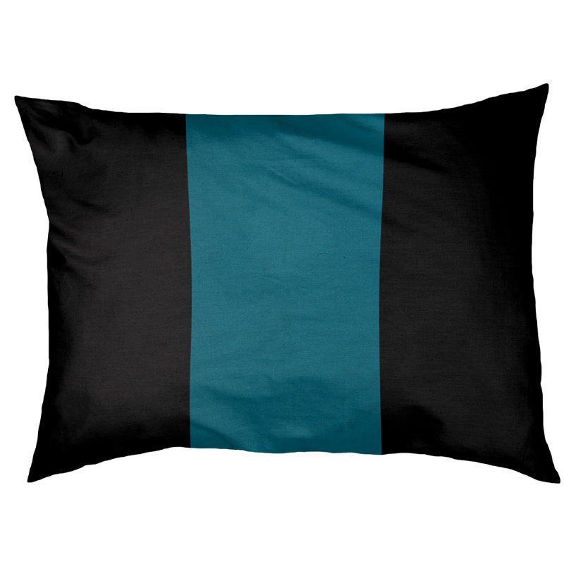 Coussin d'extérieur New York, Petit (l 28 po x P 18 po x H 6 po), Noir/turquoise