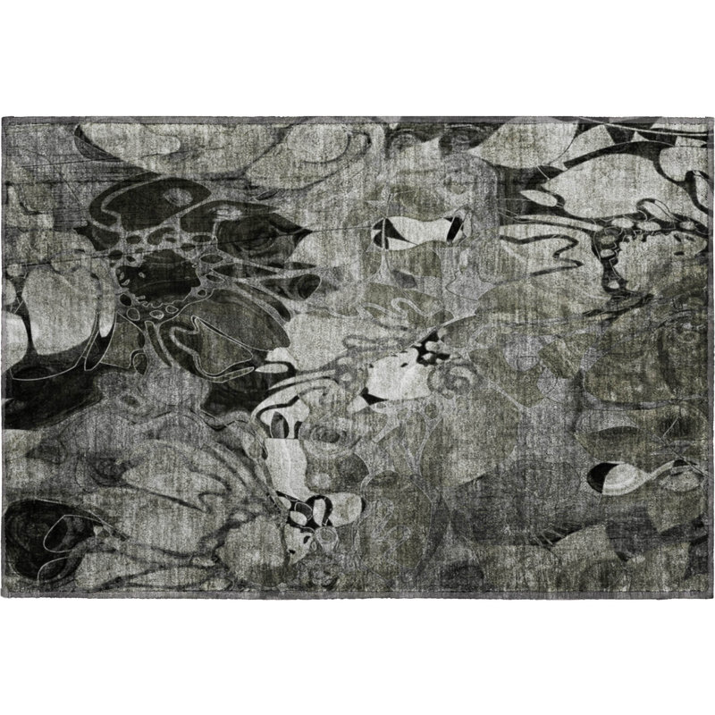 Premium Machine Washable Cerrito AMF558 Gray Rug, Rectangle 1'8" x 2'6"