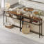 Angellee 120cm Industrial Slim Console Table With 2 Shelves