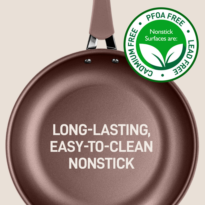 14-Piece Brown Non-Stick Aluminum Cookware Set
