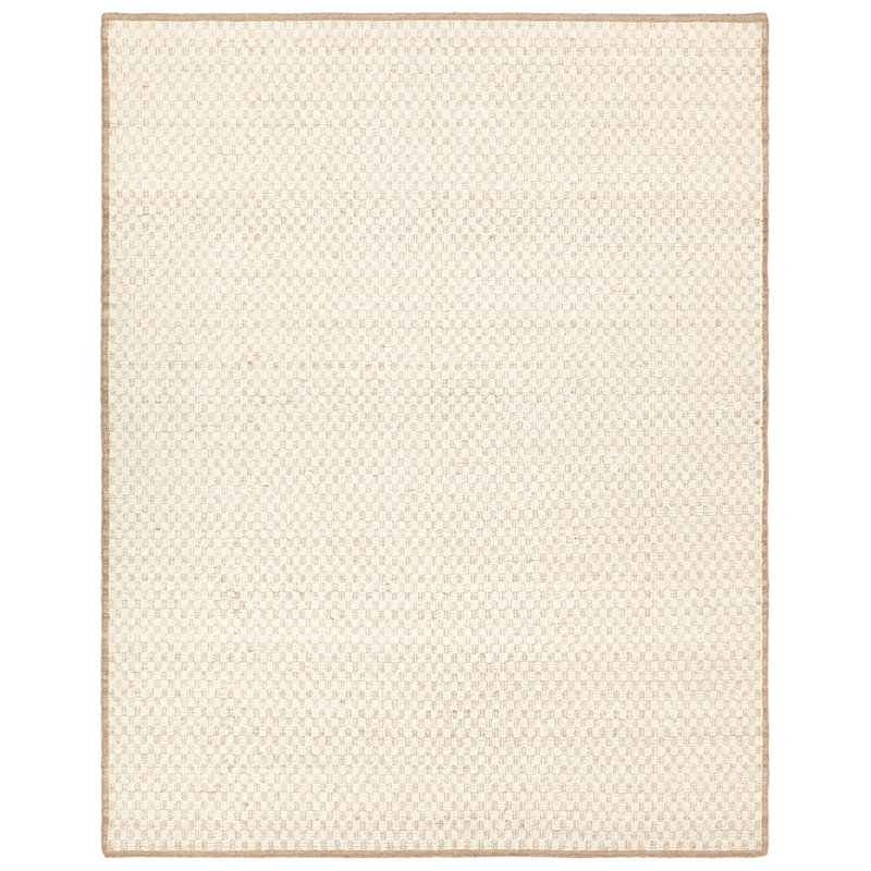 Tapis ivoire uni fait à la main Cath ELZ01 , Rectangle 6 pi x 9 pi