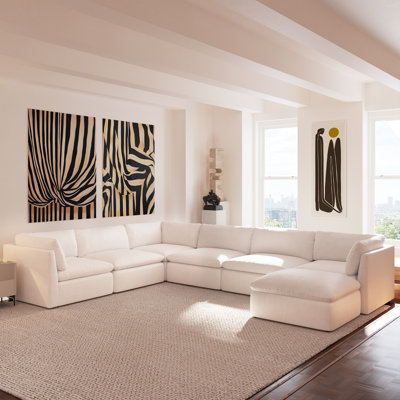 Josefa Upholstered U-Shaped Sectional with Ottoman