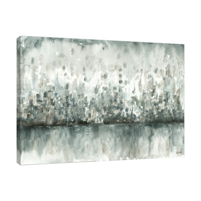 Lakeside Abstract: Gris - Impression sur toile tendue