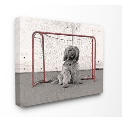 " Hockey Goalie Sports Dog Pet Animal Collage Design " Painting Print