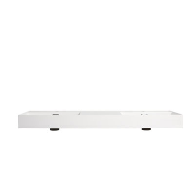 Roomfitters Modern Gloss White Resin Bathroom Sink Top, Large Replacement Vanity Countertop