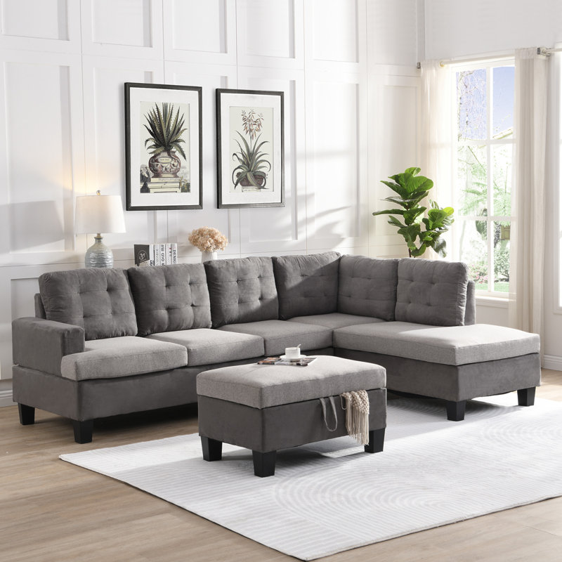 Canapé modulaire 2 pièces Dudziak, Grey Linen