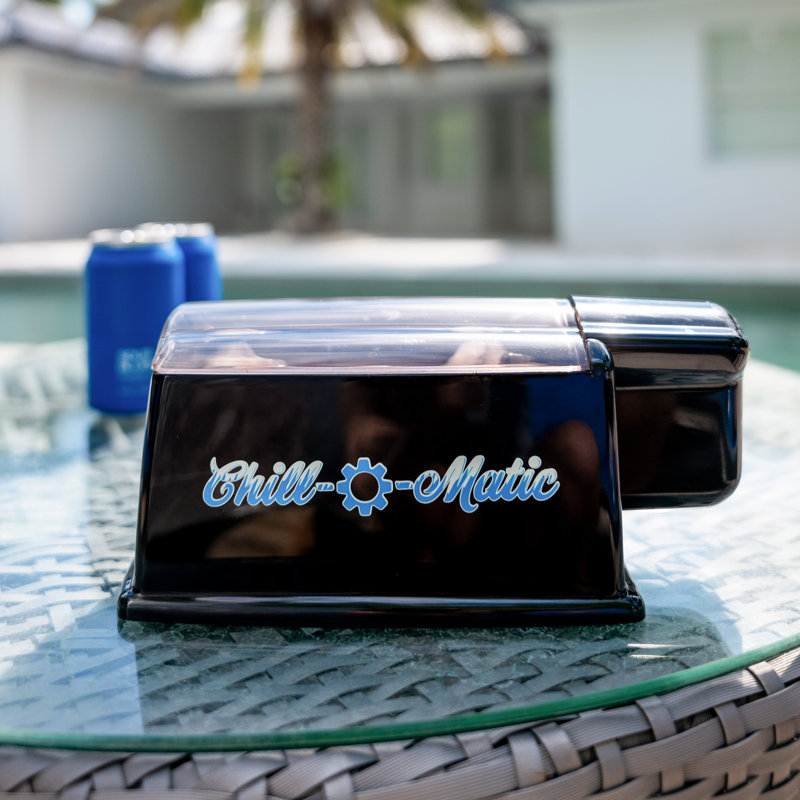 Refroidisseur de boissons instantané Chill-o-matic, refroidit les boissons en 60 secondes avec ce dispositif de refroidissement portable - parfait pour les activités de plein air et les fêtes.