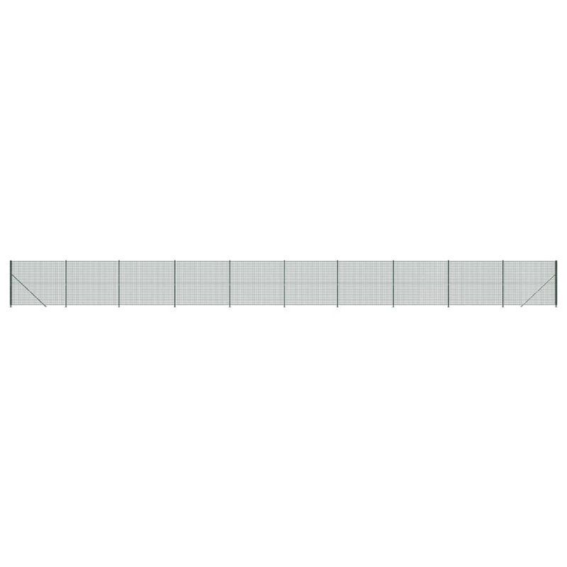 Baftije Wire Mesh Fence with Flange, 13, Green, 180cm H x 2500cm W x 5cm D