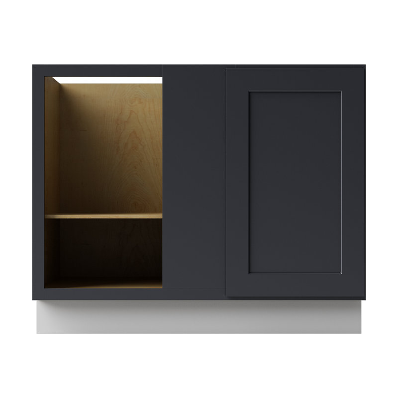 Armoire d'angle à base basse, L 42 po x H 34,5 po x P 24 po, Noir Shaker