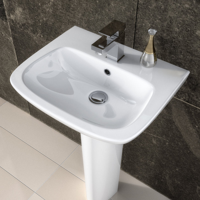 Nuie Ambrose 500mm L x 400mm W White Vitreous China U-Shaped Sink with Overflow