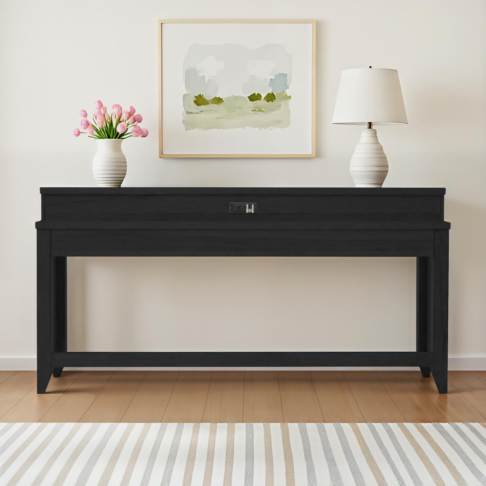Mya 72" Console Table, Black, 36" H x 72" W x 18" D