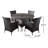 Antuna 4-Person PE Wicker Patio Dining Set with Round Umbrella Table
