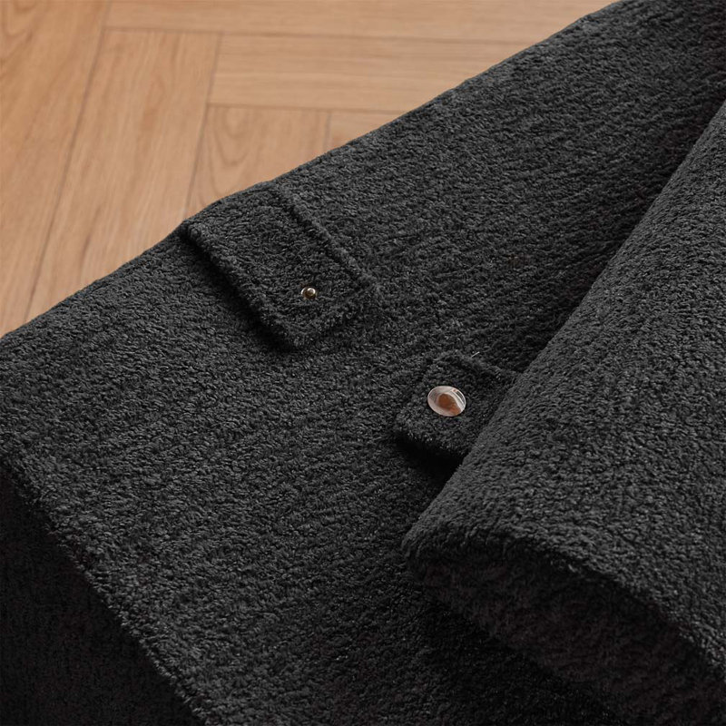Chaise longue d'intérieur pliable et portable, Noir