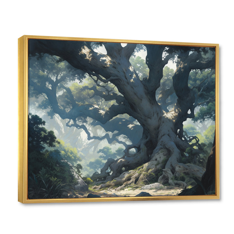 Impression sur toile Brances Majestic Canopies II - Landscape Trees, H 24 po x l 32 po x P 1 po, Cadre flottant doré