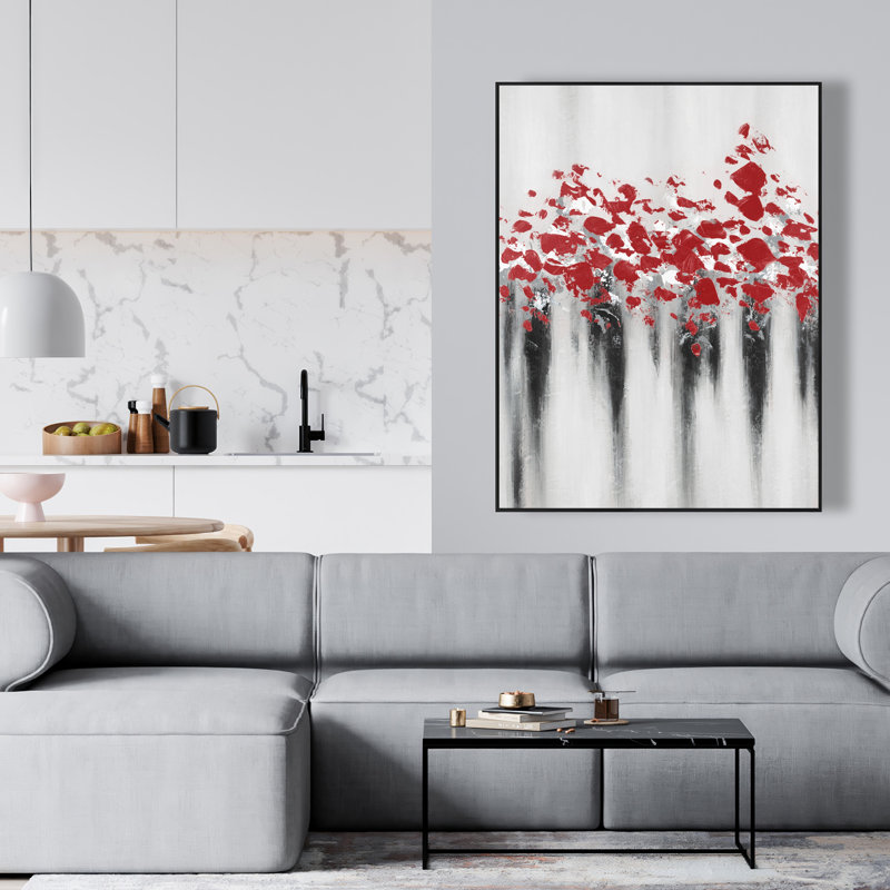 «Little peas red» - Art contemporain sur toile encadré
