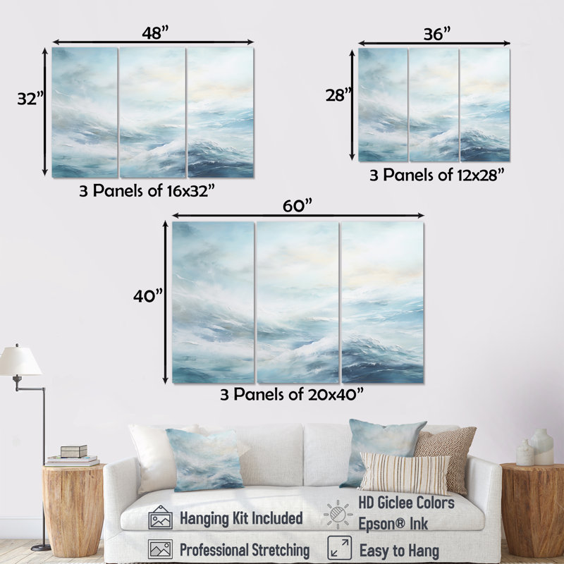 «Blue Storm Charm», impression d'art mural, Toile tendue, H 32 po x l 48 po x P 1 po