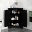 Armoire de plancher noire triangulaire avec tablettes réglables, économise de l'espace pour garder vos objets bien organisés-1643311338