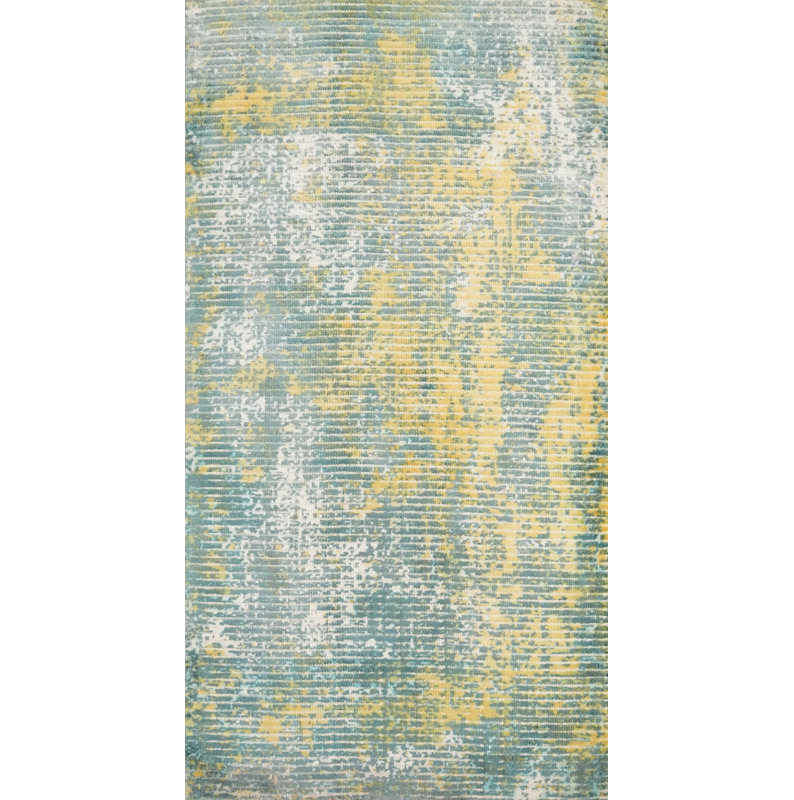 Distressed Look Abstract Oriental Rug 2x4