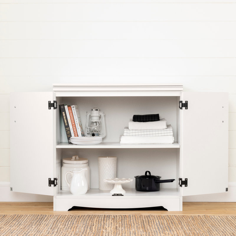 Armoire de rangement à 2 portes Braydin - Blanc pur