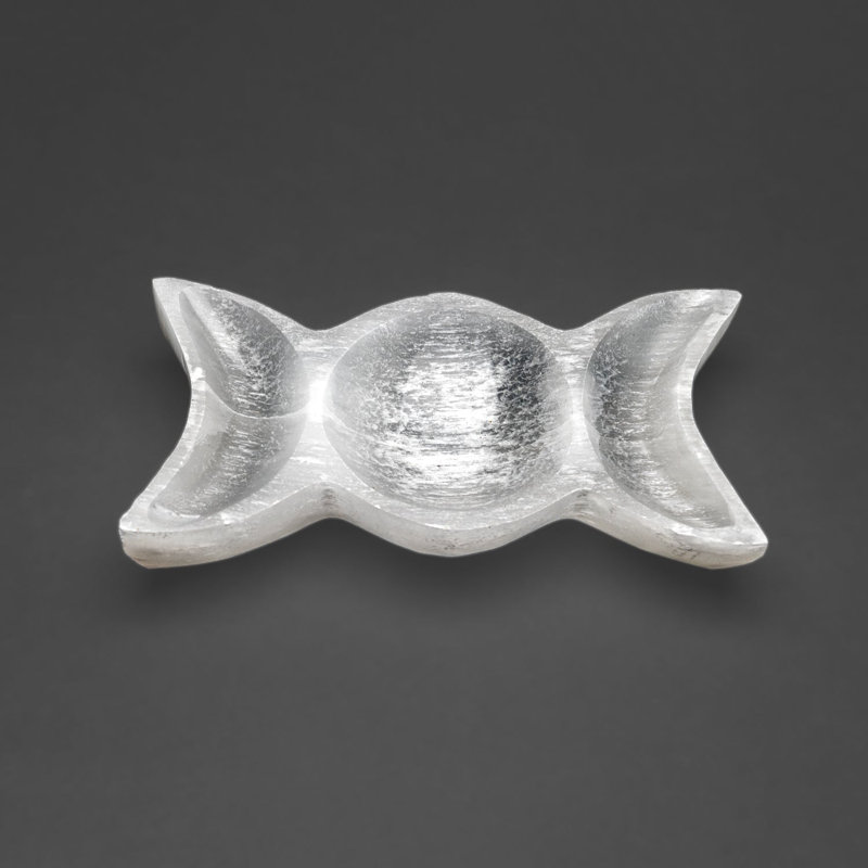 Genuine Polished Selenite Moonphase Dish (1.4 Lbs)