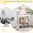 Elegant Kids Dress Up Wardrobe Closet With Child-size Mirror, Open Kids Armoire Wardrobe With 3-tier Storage Shelf And 3 Storage Drawers For Costume, Hats, Shoes And Other Things, Panda Edition-1636317507