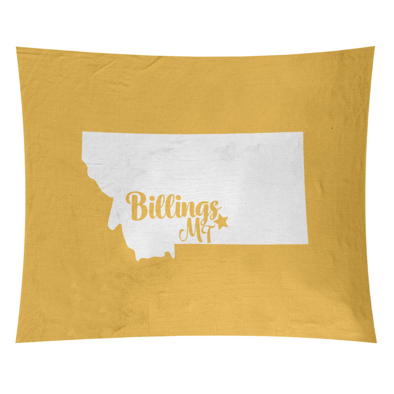Tapisserie Billings Montana, H 68 po x l 80 po, Jaune