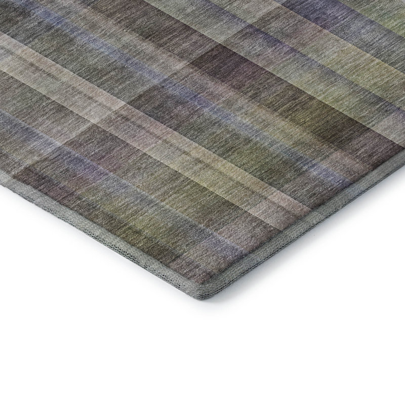Premium Machine Washable Cerrito AMF534 Pewter Rug, Round 8'