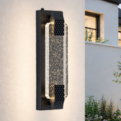 Modern Outdoor LED Wall Sconce with Bubble Panel