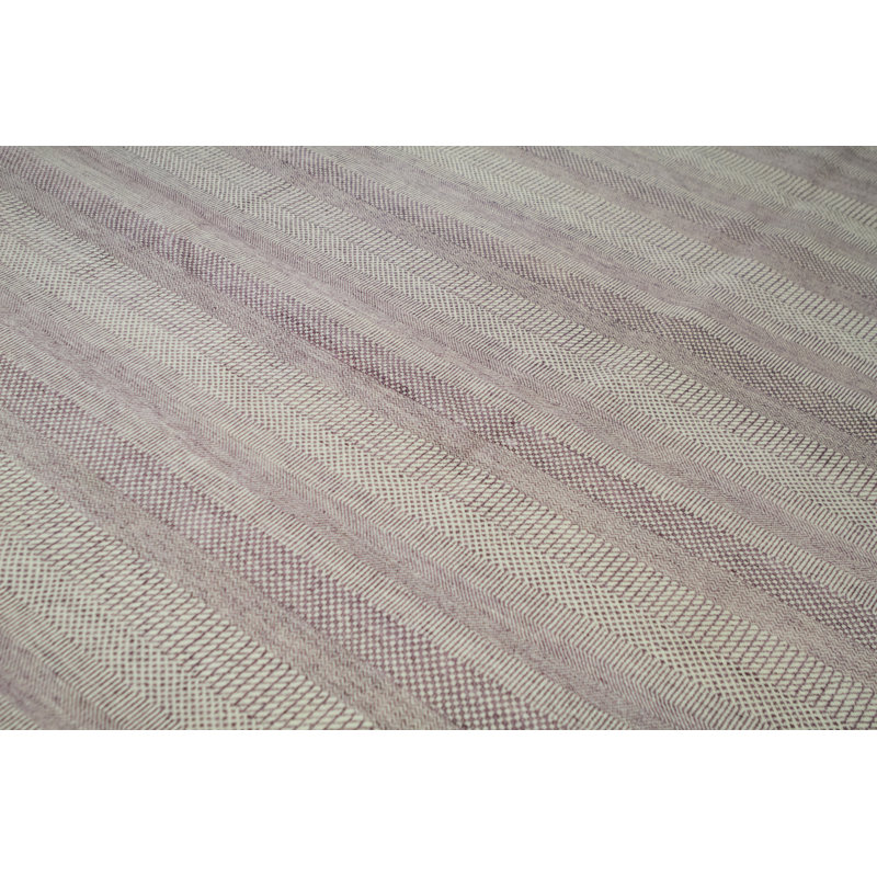 Tapis argenté et rose noué à la main de haute qualité