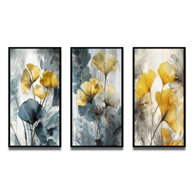 «Palm Tropical Ginkgo Artwork», 3 pièces