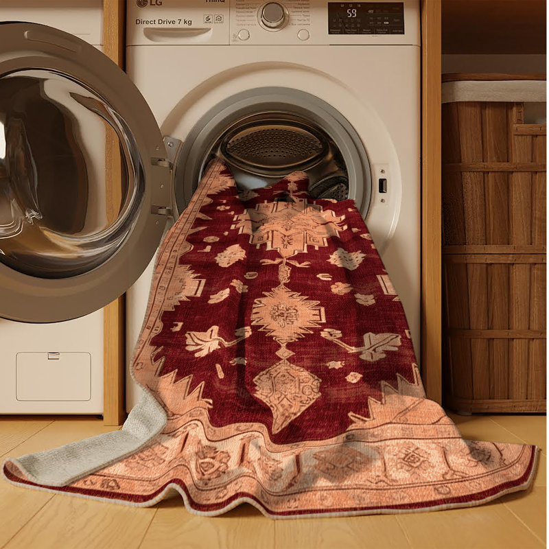 Tapis brun lavable à la machine, Rectangle 6 pi x 9 pi