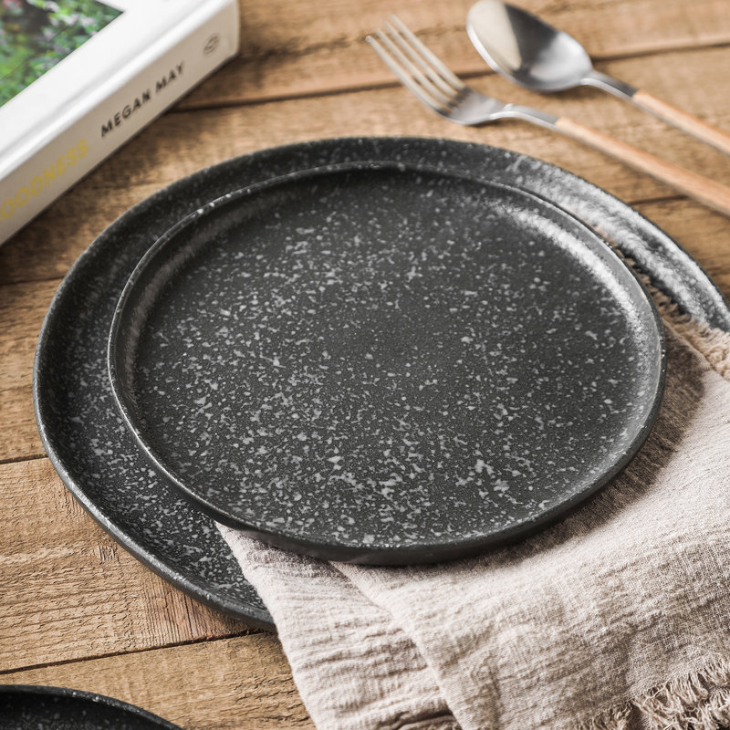 Ensemble de 4 assiettes en grès Stone Lain Tom, Noir