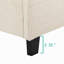 Grand lit plateforme tapissier capitonné beige