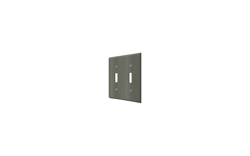 Deltana SWP4761U15A Switch Plate, Double Standard in Antique Nickel, Antique Nickel