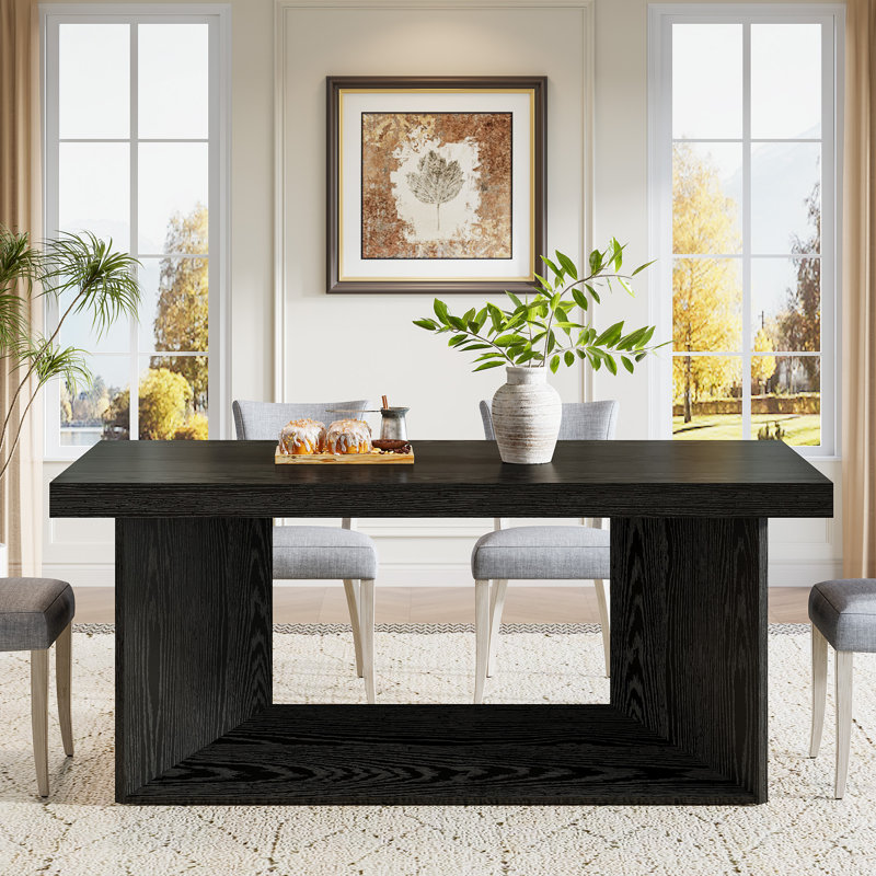 63'' Dining Table For Kitchen, Black