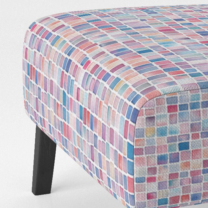 Fauteuil de chambre géométrique pour enfants - Fauteuil de chambre rouge Tiny Tiles, Pantoufle sans accoudoirs