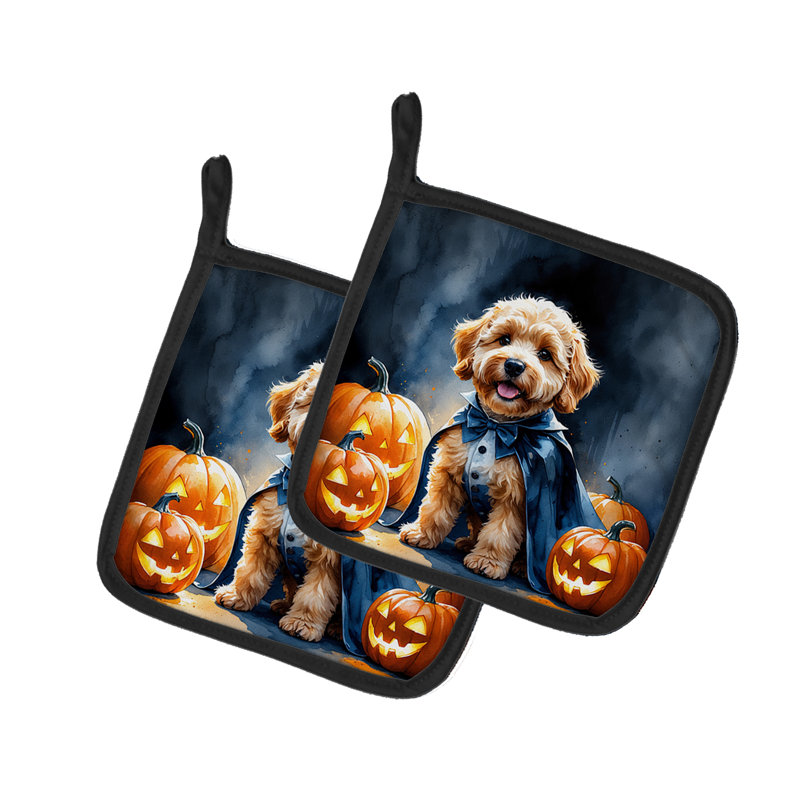 Goldendoodle Puppy Halloween paire de porte-casseroles